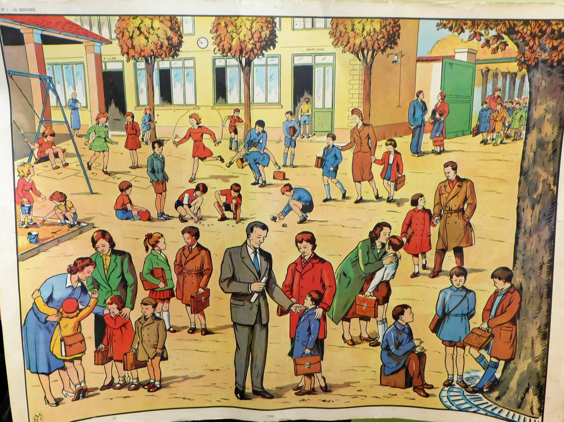 Affiche scolaire "Cour d'école"