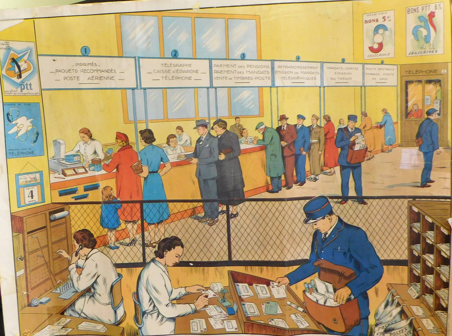Affiche scolaire "La poste"